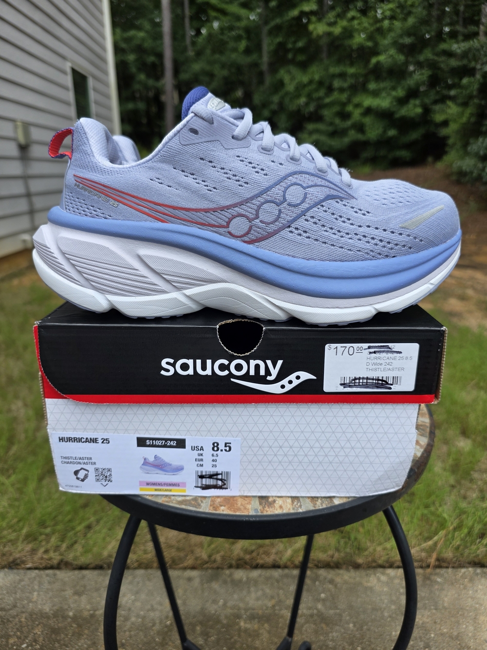 Saucony Hurricane 25 S11027-242 Thistle Aster Runing Shoe Women Sz 8.5 W Worn 2x
